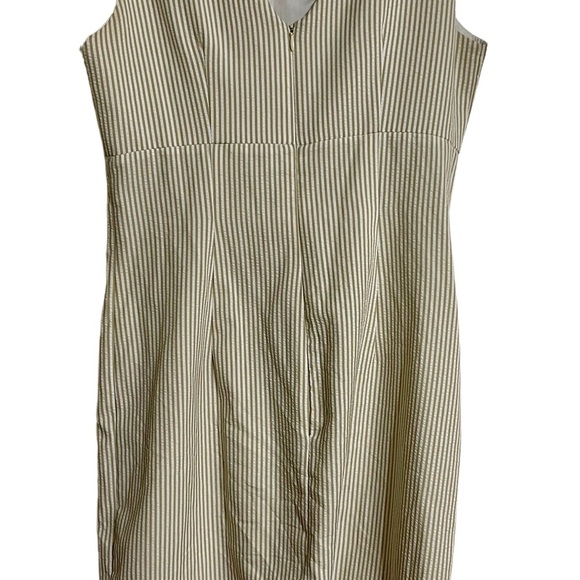 London Style Cream Striped Kids Midi Dress Sz 10 - Picture 2 of 9